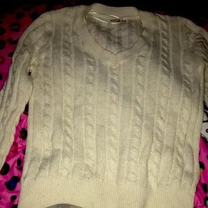 Girls Cream Cable Knit Sweater